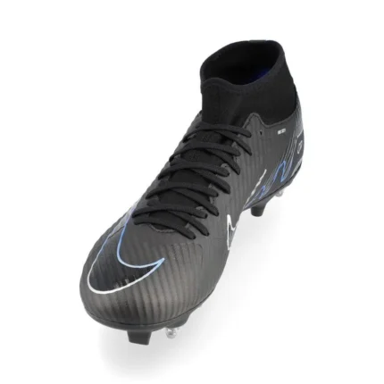 Nike Air Zoom Mercurial Superfly 9 Academy SG-PRO Anti-Clog Shadow - Black/Chrome/Hyper Royal - Image 7