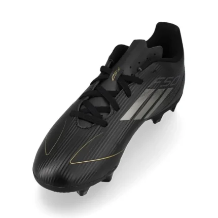 Adidas F50 Club FxG Dark Spark - Core Black/Iron Metal/Gold Metallic Kids - Image 7