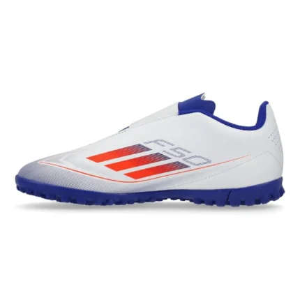 Adidas F50 Club Velcro TF Advancement - Footwear White/Solar Red/Lucid Blue Kids - Image 3