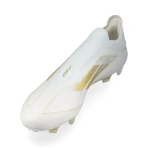 Adidas F50 Elite Laceless FG Day Spark - Footwear White/Gold Metallic/Footwear White - Image 7