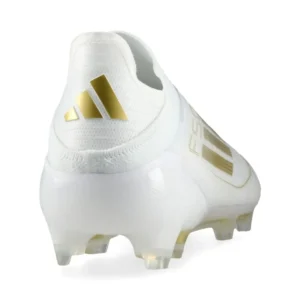 Adidas F50 Elite Laceless FG Day Spark - Footwear White/Gold Metallic/Footwear White - Image 6