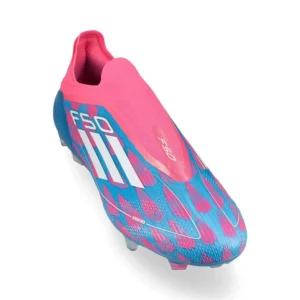 Adidas F50 Elite Laceless FG Reemergence - Solar Blue/Footwear White/Solar Pink - Image 5