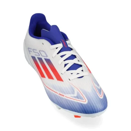 Adidas F50 League FG/AG Advancement - Footwear White/Solar Red/Lucid Blue Kids - Image 5