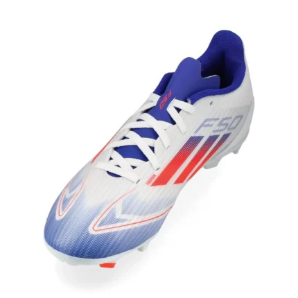 Adidas F50 League FG/AG Advancement - Footwear White/Solar Red/Lucid Blue Kids - Image 7