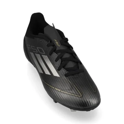Adidas F50 League FG/AG Dark Spark - Core Black/Iron Metal/Gold Metallic Kids - Image 5