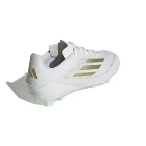 Adidas F50 League FG/AG Day Spark - Footwear White/Gold Metallic/Footwear White Kids - Image 4