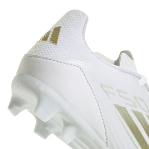Adidas F50 League FG/AG Day Spark - Footwear White/Gold Metallic/Footwear White Kids - Image 5