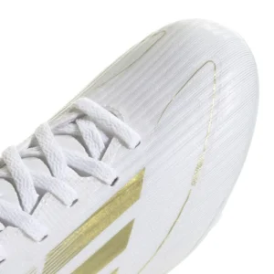 Adidas F50 League FG/AG Day Spark - Footwear White/Gold Metallic/Footwear White Kids - Image 6