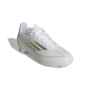 Adidas F50 League FG/AG Day Spark - Footwear White/Gold Metallic/Footwear White Kids - Image 3