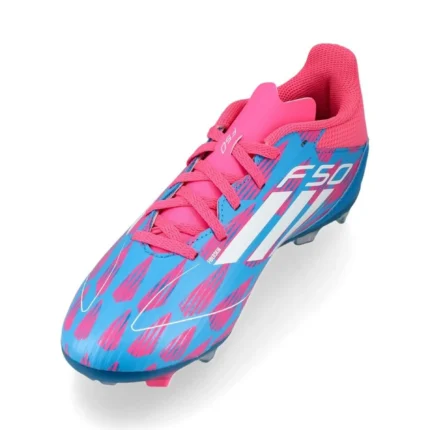 Adidas F50 League FG/AG Reemergence - Solar Blue/Footwear White/Solar Pink Kids - Image 7