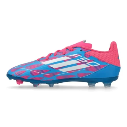 Adidas F50 League FG/AG Reemergence - Solar Blue/Footwear White/Solar Pink Kids - Image 3