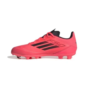 Adidas F50 League FG/AG Vivid Horizon - Turbo/Aurora Black/Platin Metallic Kids - Image 3
