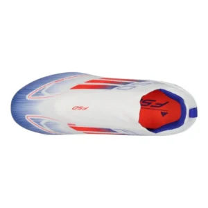 Adidas F50 League Laceless FG/AG Advancement - Footwear White/Solar Red/Lucid Blue Kids - Image 4