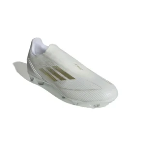 Adidas F50 League Laceless FG/AG Day Spark - Footwear White/Gold Metallic/Footwear White - Image 3