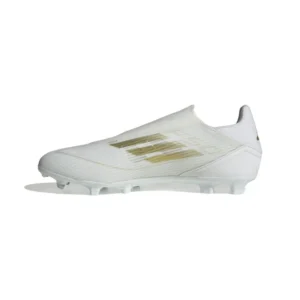 Adidas F50 League Laceless FG/AG Day Spark - Footwear White/Gold Metallic/Footwear White - Image 2