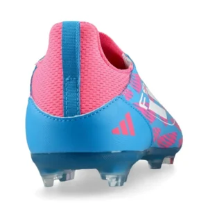 Adidas F50 League Laceless FG/AG Reemergence - Solar Blue/Footwear White/Solar Pink Kids - Image 6