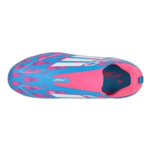 Adidas F50 League Laceless FG/AG Reemergence - Solar Blue/Footwear White/Solar Pink Kids - Image 4