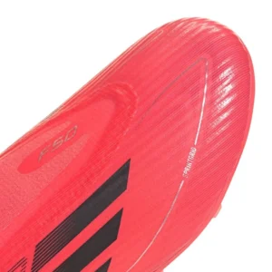 Adidas F50 League Laceless FG/AG Vivid Horizon - Turbo/Aurora Black/Platin Metallic Kids - Image 5