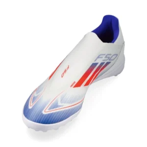 Adidas F50 League Laceless TF Advancement - Footwear White/Solar Red/Lucid Blue - Image 7