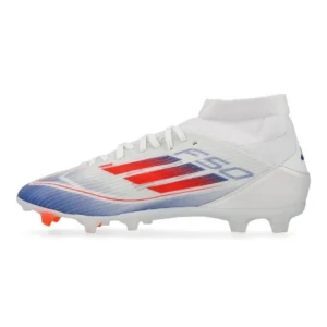 Adidas F50 League Mid FG/AG Advancement - Footwear White/Solar Red/Lucid Blue - Image 3
