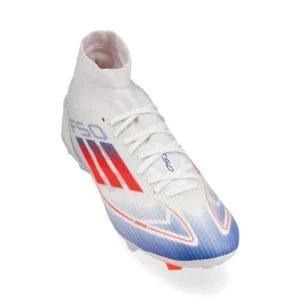Adidas F50 League Mid FG/AG Advancement - Footwear White/Solar Red/Lucid Blue - Image 5