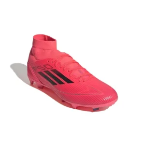 Adidas F50 League Mid FG/AG Vivid Horizon - Turbo/Aurora Black/Platin Metallic - Image 4