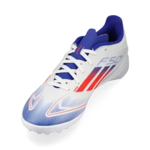 Adidas F50 League TF Advancement - Footwear White/Solar Red/Lucid Blue Kids - Image 7