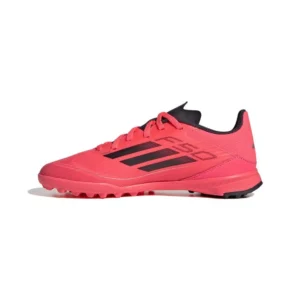 Adidas F50 League TF Vivid Horizon - Turbo/Aurora Black/Platin Metallic Kids - Image 3