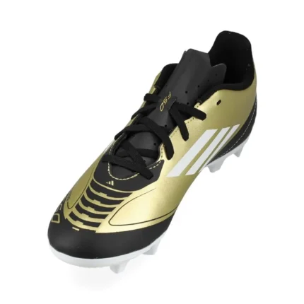 Adidas F50 Messi Club FxG Triunfo Dorado - Gold Metallic/Footwear White/Core Black Kids - Image 7