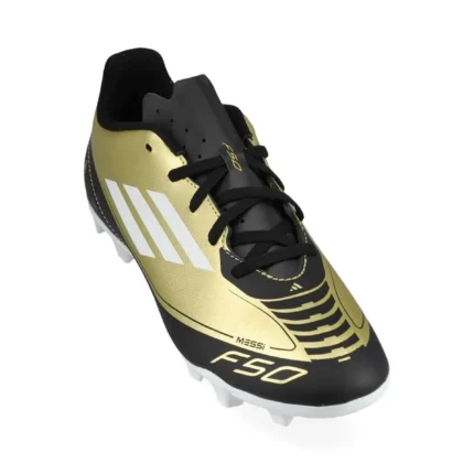 Adidas F50 Messi Club FxG Triunfo Dorado - Gold Metallic/Footwear White/Core Black Kids - Image 5