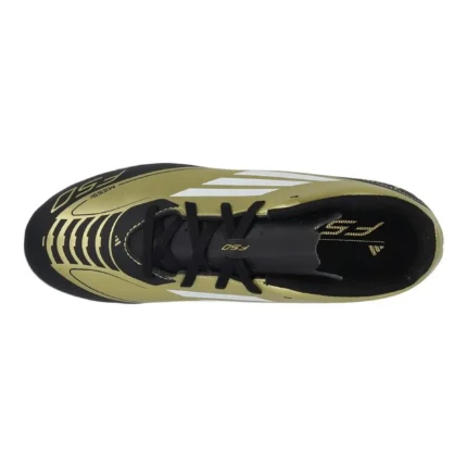 Adidas F50 Messi Club FxG Triunfo Dorado - Gold Metallic/Footwear White/Core Black Kids - Image 4
