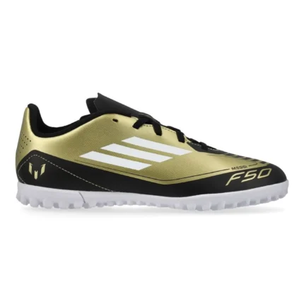 Adidas F50 Messi Club TF Triunfo Dorado - Gold Metallic/Footwear White/Core Black Kids - Image 1