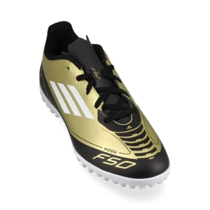 Adidas F50 Messi Club TF Triunfo Dorado - Gold Metallic/Footwear White/Core Black Kids - Image 5