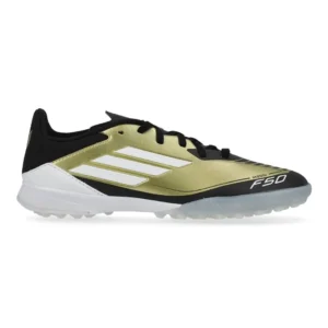 Adidas F50 Messi League TF Triunfo Dorado - Gold Metallic/Footwear White/Core Black Kids - Image 1