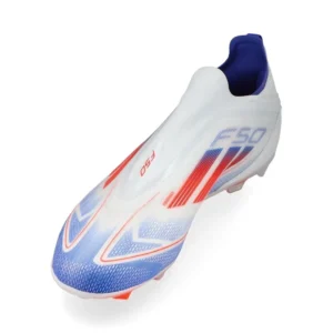 Adidas F50 Pro Laceless FG Advancement - Footwear White/Solar Red/Lucid Blue Kids - Image 7