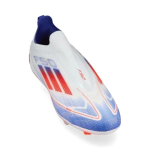 Adidas F50 Pro Laceless FG Advancement - Footwear White/Solar Red/Lucid Blue Kids - Image 5