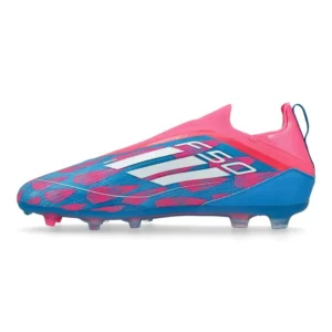 Adidas F50 Pro Laceless FG Reemergence - Solar Blue/Footwear White/Solar Pink Kids - Image 3