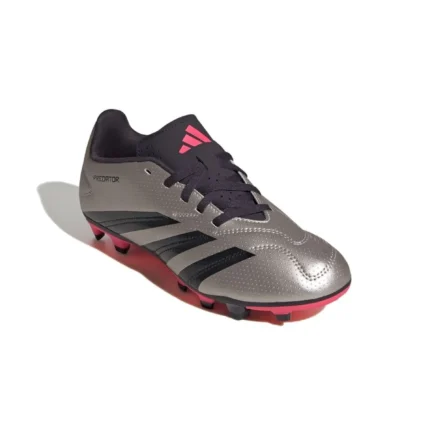 Adidas Predator Club FxG Vivid Horizon - Platin Metallic/Aurora Black/Turbo Kids - Image 4
