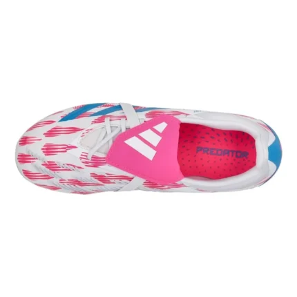 Adidas Predator Elite Fold-Over Tongue FG Reemergence - Footwear White/Solar Blue/Solar Pink Kids - Image 4