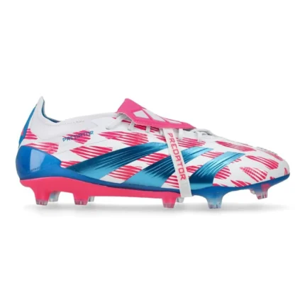 Adidas Predator Elite Fold-Over Tongue FG Reemergence - Footwear White/Solar Blue/Solar Pink - Image 1