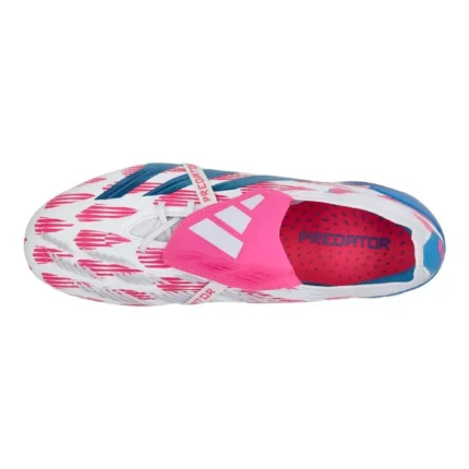 Adidas Predator Elite Fold-Over Tongue FG Reemergence - Footwear White/Solar Blue/Solar Pink - Image 4