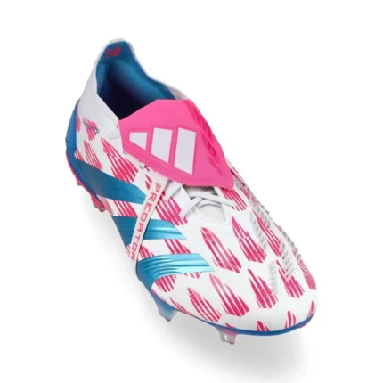 Adidas Predator Elite Fold-Over Tongue FG Reemergence - Footwear White/Solar Blue/Solar Pink - Image 7