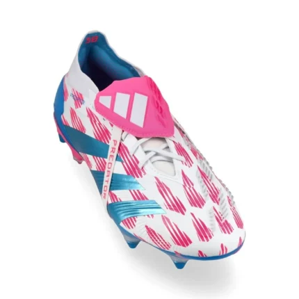 Adidas Predator Elite Fold-Over Tongue SG Reemergence - Footwear White/Solar Blue/Solar Pink - Image 7