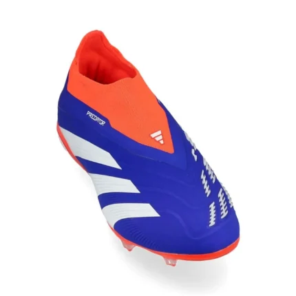 Adidas Predator Elite Laceless FG Advancement - Lucid Blue/Footwear White/Solar Red Kids - Image 5