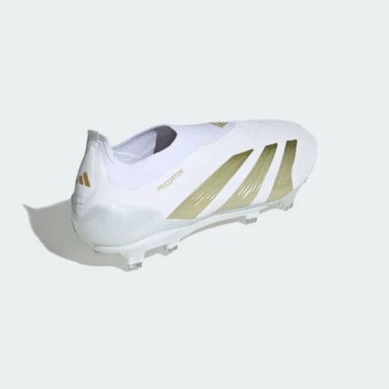 Adidas Predator Elite Laceless FG Day Spark - Footwear White/Gold Metallic/Footwear White - Image 4
