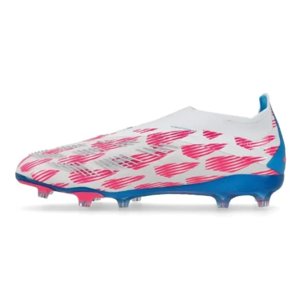 Adidas Predator Elite Laceless FG Reemergence - Footwear White/Solar Blue/Solar Pink Kids - Image 3