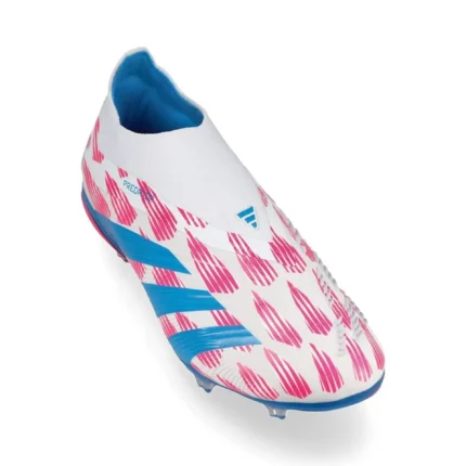 Adidas Predator Elite Laceless FG Reemergence - Footwear White/Solar Blue/Solar Pink Kids - Image 7