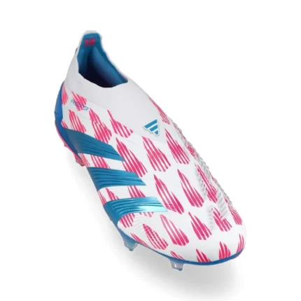 Adidas Predator Elite Laceless FG Reemergence - Footwear White/Solar Blue/Solar Pink - Image 5
