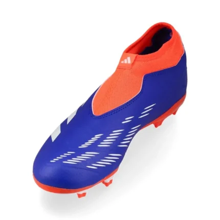 Adidas Predator League Laceless FG Advancement - Lucid Blue/Footwear White/Solar Red Kids - Image 7