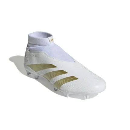 Adidas Predator League Laceless FG Day Spark - Footwear White/Gold Metallic/Footwear White - Image 3